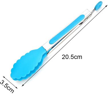 Roestvrijstalen Keuken Tang Siliconen Voedsel Tong Siliconen Koken Clip Clamp Bbq Gereedschap Keuken Accessoires Blauw