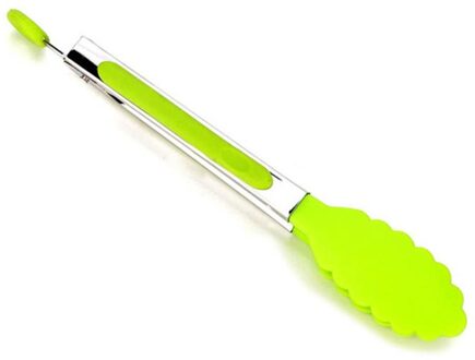 Roestvrijstalen Keuken Tang Siliconen Voedsel Tong Siliconen Koken Clip Clamp Bbq Gereedschap Keuken Accessoires groen