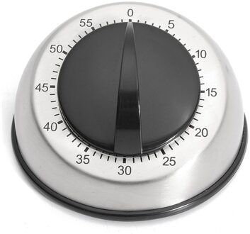 Roestvrijstalen Koepel Vorm Kookwekker 60 Minuten Countdown Mechanische Wind Up Wekker Thuis Keuken Koken Gereedschap