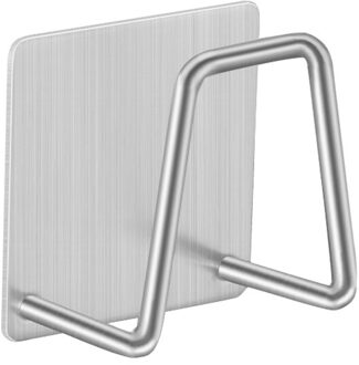 Roestvrijstalen Spons Houder Voor Keuken Zelfklevende Gootsteen Droogrek Haken Badkamer Accessoires Organizer 1stk