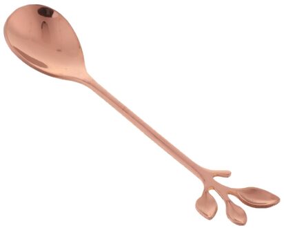 Roestvrijstalen Theelepel Kleurrijke Koffie Lepel, 12Cm Thee Lepel Mengen Lepel Suiker Lepel, Creatieve Premium Theelepel, regenboog roos gouden