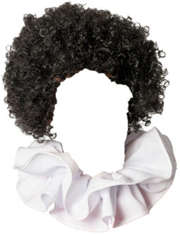 Roetveeg Pieten pruik - met luxe kraag - voor volwassenen