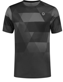 Rogelli Geometric T-Shirt Hardloop shirt Heren S Zwart dessin