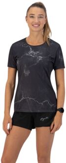 Rogelli Marble T-Shirt Hardloop shirt Dames XS/34 Zwart dessin