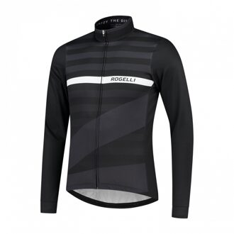 Rogelli Stripe Fietsshirt Lange Mouw Heren S Zwart
