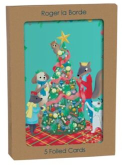 Roger la borde kerst wenskaarten set van 5 - animal crackers