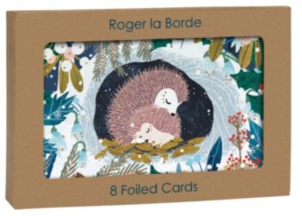 roger la borde kerst wenskaarten set van 8 -beneath the tree