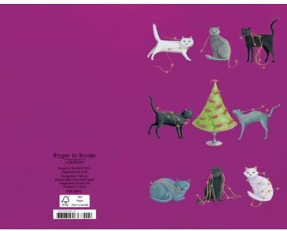 Roger la borde kerst wenskaarten set van 8 - cats