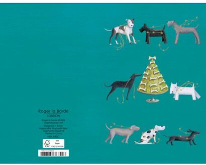 Roger la borde kerst wenskaarten set van 8 - dogs