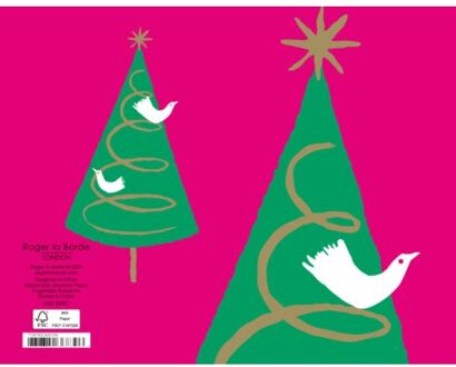 Roger la borde kerst wenskaarten set van 8 - doves in tree