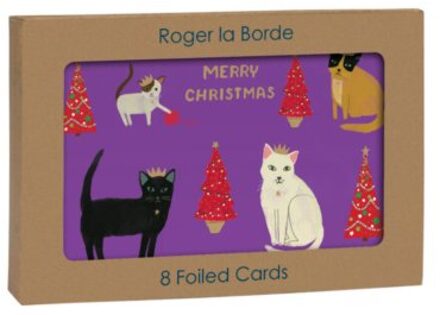 Roger la borde kerst wenskaarten set van 8 - pretty paws