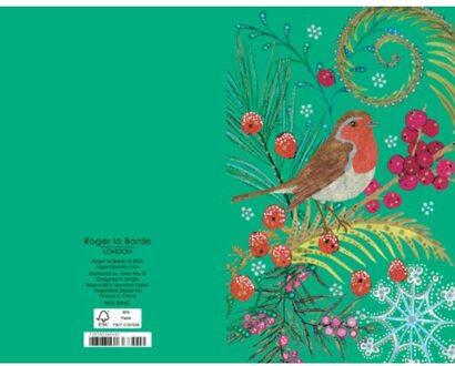 Roger la borde kerst wenskaarten set van 8 - red robin