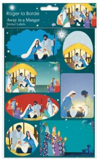 Roger la borde kerststickers - away in a manger