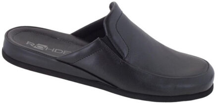 Rohde Heren pantoffels leren instap met elastiek 6607-90 Zwart - 47