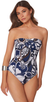 Roidal Bad & Strand Roidal Strapless Badpak Indo Blauw/Wit - 40