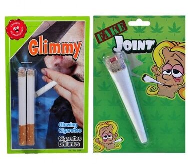 Roken Fopartikelen pakket - nep sigaretten en een joint - verkleed accessoires - carnaval