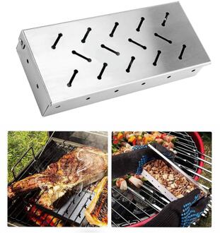 Roker Box Rvs Bbq Gereedschap Houtskool Gas Grill Scharnierend Deksel Voor Vlees Toebehoren