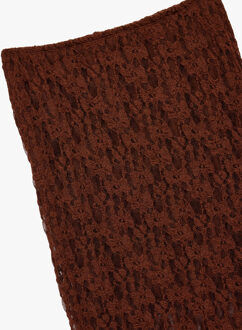 ROKKEN Midi-rok met Kant in Slanke Pasvorm Bruin