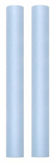 Rol tule stof - Voordeelset van 4x stuks - lichtblauw - 50 x 900 cm - Knutselen/Hobby artikelen - Ge