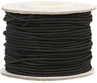 Rol zwart elastiek - 1 mm x 20 meter - hobbymateriaal - Zelf kleding maken - draad