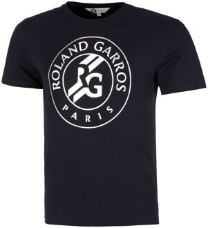 Roland Garros Big Logo Foil T-shirt Heren donkerblauw - M,L