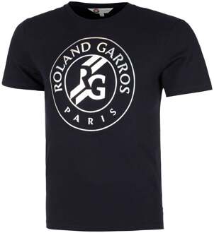 Roland Garros Big Logo Foil T-shirt Heren donkerblauw
