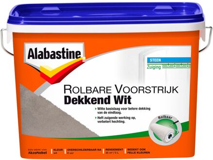 Rolbare Voorstrijk Sneldrogend - Dekkend Wit - 5L