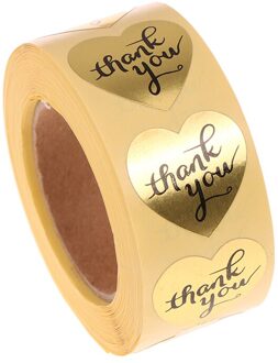 Roll Bedankt Hartvormige Sticker Gouden Sticker Bakken Decoratie Handgemaakte Label