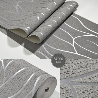 Roll Behang Moderne Eenvoudige Curve 3D Behang Hoogwaardige Fluwelen Abstracte Lijn Slaapkamer Woonkamer Achtergrond Behang U122 57006 grijs