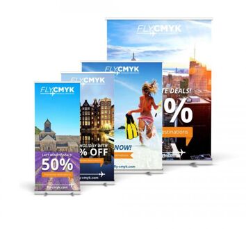 Roll up banners bestellen - oprolbaar en snel geleverd drukken