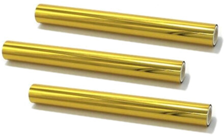 Rollen inpakpapier/cadeaupapier - 3x stuks - feest/verjaardag - 400 x 70 cm - papier - metallic goud