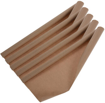 Rollen inpakpapier/cadeaupapier - 5x stuks - 300 x 70 cm - bruin - kraft papier - boeken kaften
