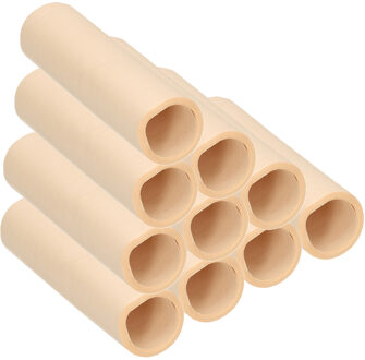 Rollen Serpentines van papier - 10x - beige - 4 meter - 14 x 4 cm - Feestartikelen/versieringen
