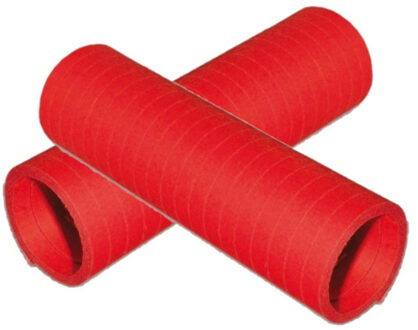 Rollen Serpentines van papier - 10x - rood - 4 meter - 14 x 4 cm - Feestartikelen/versieringen