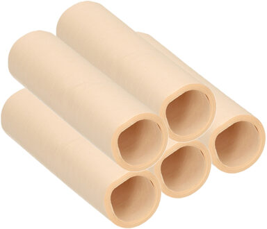 Rollen Serpentines van papier - 5x - beige - 4 meter - 14 x 4 cm - Feestartikelen/versieringen