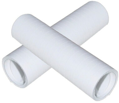 Rollen Serpentines van papier - 8x - wit - 4 meter - 14 x 4 cm - Feestartikelen/versieringen