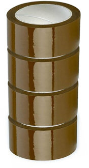Rollen verpakkingstape - 18x - bruin - 50 mm x 66 meter - inpakken - dik plakband