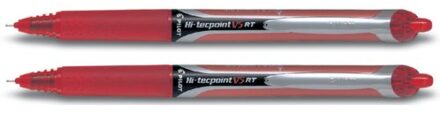 Roller Hi-Tecpoint V5 en V7 Retractable V5 schrijfbreedte 025 mm rood