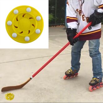 Roller Hockey Puck, Standaard Hockey Puck Met Slider Pins, Street Hockey Training Oefenen Puck Met Beter Gecontroleerd Passeren geel