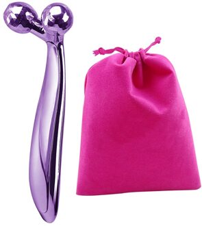 Roller Massager Dunne Gezicht Massager Lifting 360 Draaien 3D Full Body Vorm Y Vorm Massager Rimpel Remover Facial Massage Tool paars Gift zak