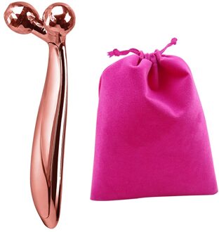 Roller Massager Dunne Gezicht Massager Lifting 360 Draaien 3D Full Body Vorm Y Vorm Massager Rimpel Remover Facial Massage Tool roos goud Gift zak