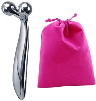 Roller Massager Dunne Gezicht Massager Lifting 360 Draaien 3D Full Body Vorm Y Vorm Massager Rimpel Remover Facial Massage Tool zilver Gift zak