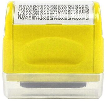 Roller Stempel Rommelige Code Privacy Informatie Stempel Security Diefstal Identiteit Guard Id Roller Veilig Alternatief De Crusher geel