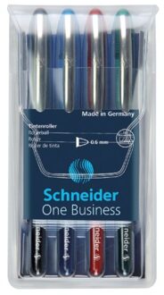 Rollerpen Schneider One Business set a 4 stuks 0.6mm assorti