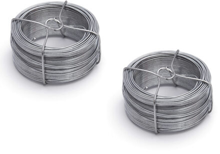 Rolletje ijzerdraad / binddraad - 2x - staal verzinkt - 1.8 mm x 50 meter