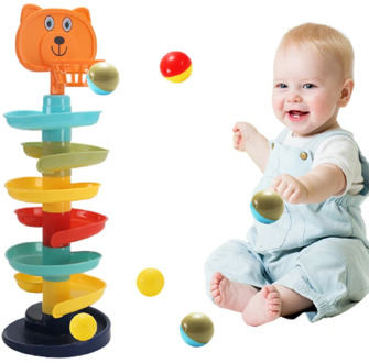 Rolling Ball Pile Tower Puzzle Babys Toys Rattles Spin Track Montessori Educational Newborn Toys For Kids 1 & Hobbies