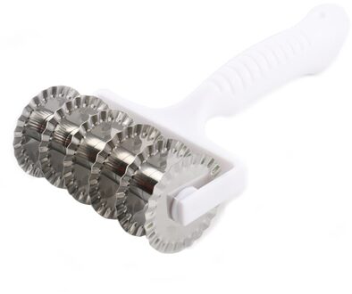 Rolling Deeg Cutter Rvs Pizza Wiel Cookie Biscuit Schraper Slicer Fondant Cakevorm Bakken Gebak Keuken Gereedschap wit