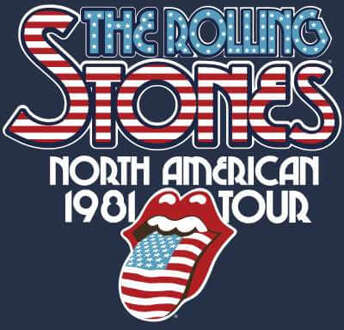 Rolling Stones 81 Tour Logo Men's T-Shirt - Navy - L