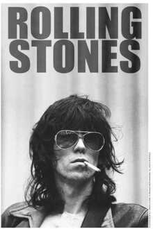 Rolling Stones Keith Smoking Men's T-Shirt - White - 5XL Wit
