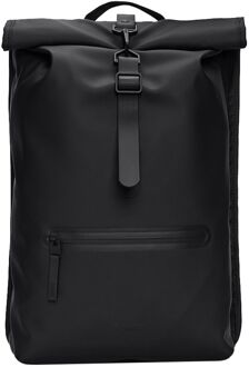 Rolltop Rucksack W3 black Zwart - H 48 x B 32 x D 11 cm